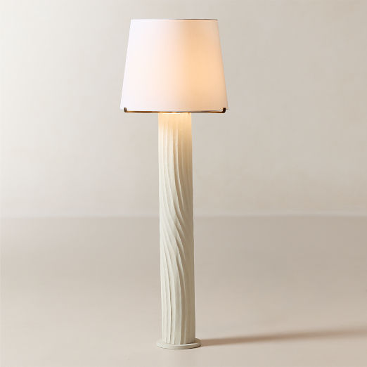 Sandy Plaster Floor Lamp 58"