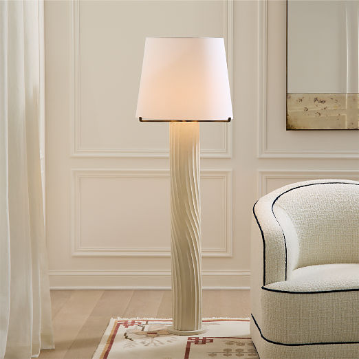 Sandy Plaster Floor Lamp 58"