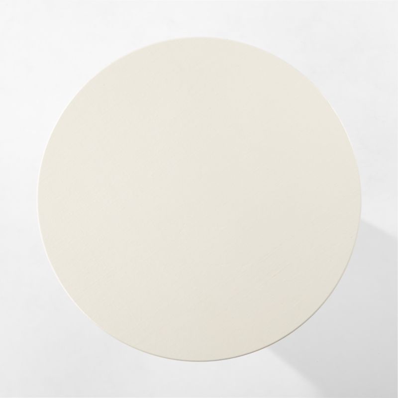 Sannois Round Lacquered Linen White Dining Table - image 8 of 9