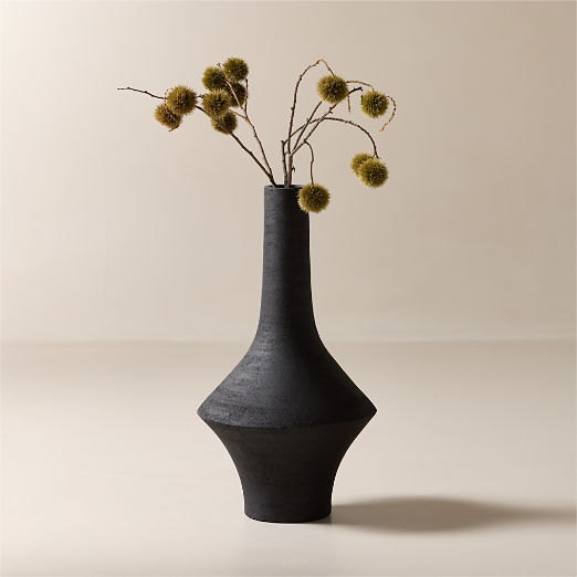 Santo Black Terracotta Floor Vase