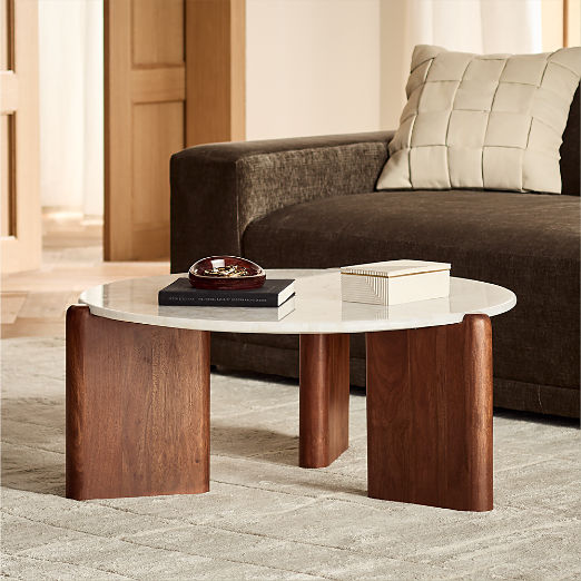 Santoro 37" Round White Quartz Coffee Table