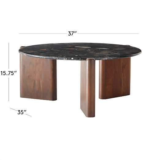 Santoro Round Black Marble Coffee Table