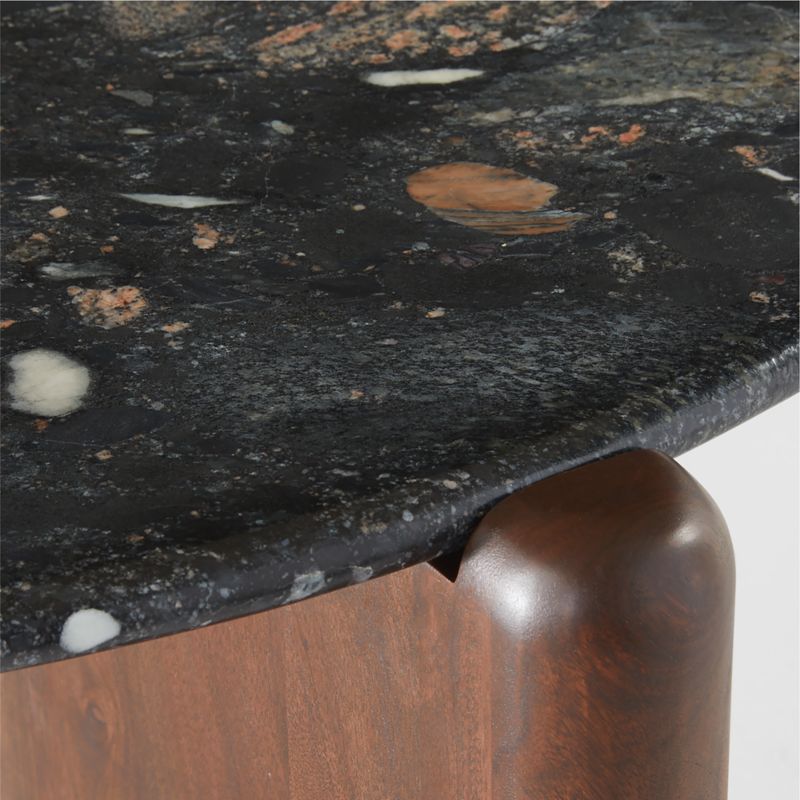 Santoro Round Black Marble Coffee Table - image 5 of 7