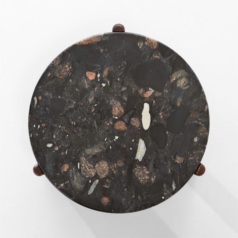 Santoro Round Black Marble Coffee Table - image 6 of 7