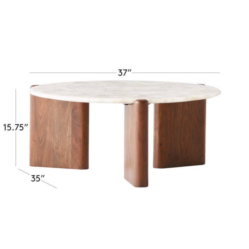 View Santoro Round White Quartz Coffee Table - image 3 of 18