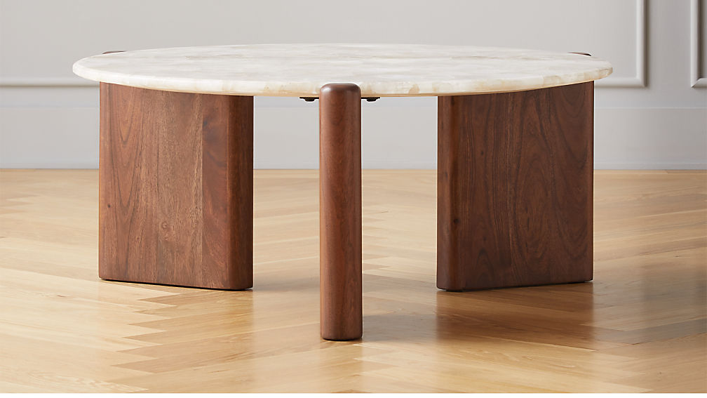 Santoro White Quartz Coffee Table + Reviews CB2