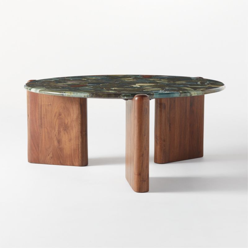 Santoro Round Green Agate Coffee Table - image 8 of 14