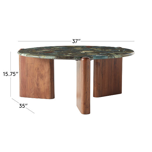 Santoro Round Green Agate Coffee Table