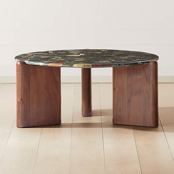 Santoro Green Agate Coffee Table, Cb2 Coffee Table Round Wood