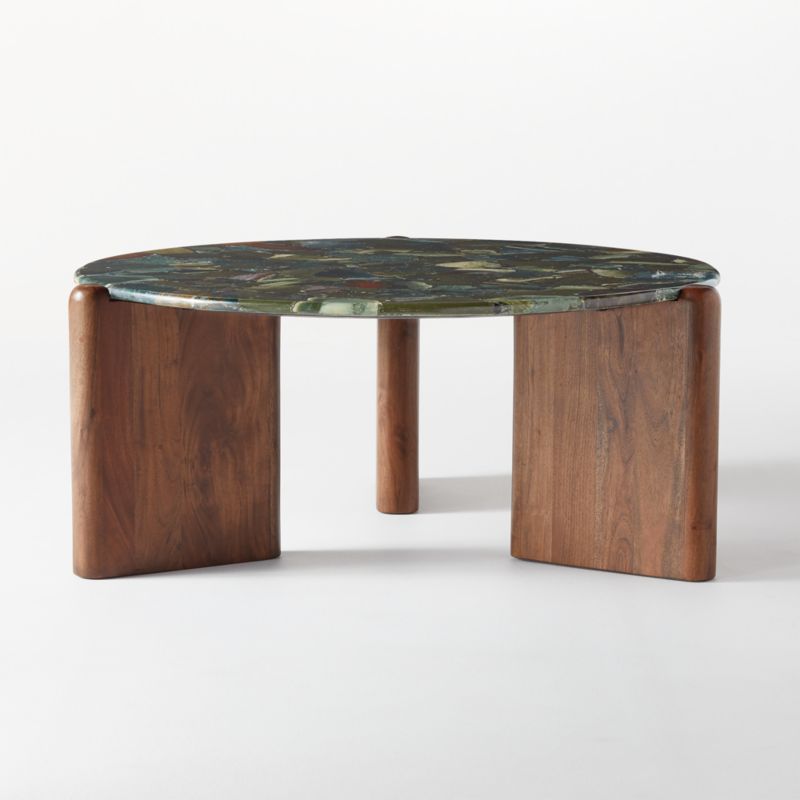 Santoro Round Green Agate Coffee Table - image 7 of 14