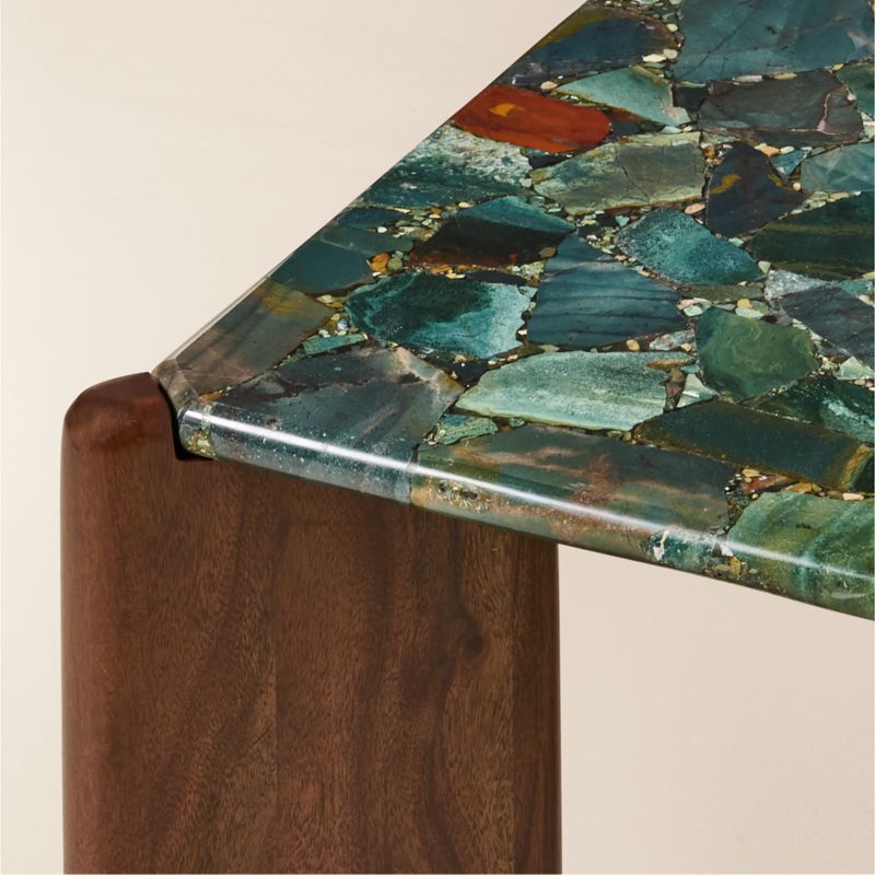 Santoro 53" Rectangular Green Agate Coffee Table - image 4 of 9