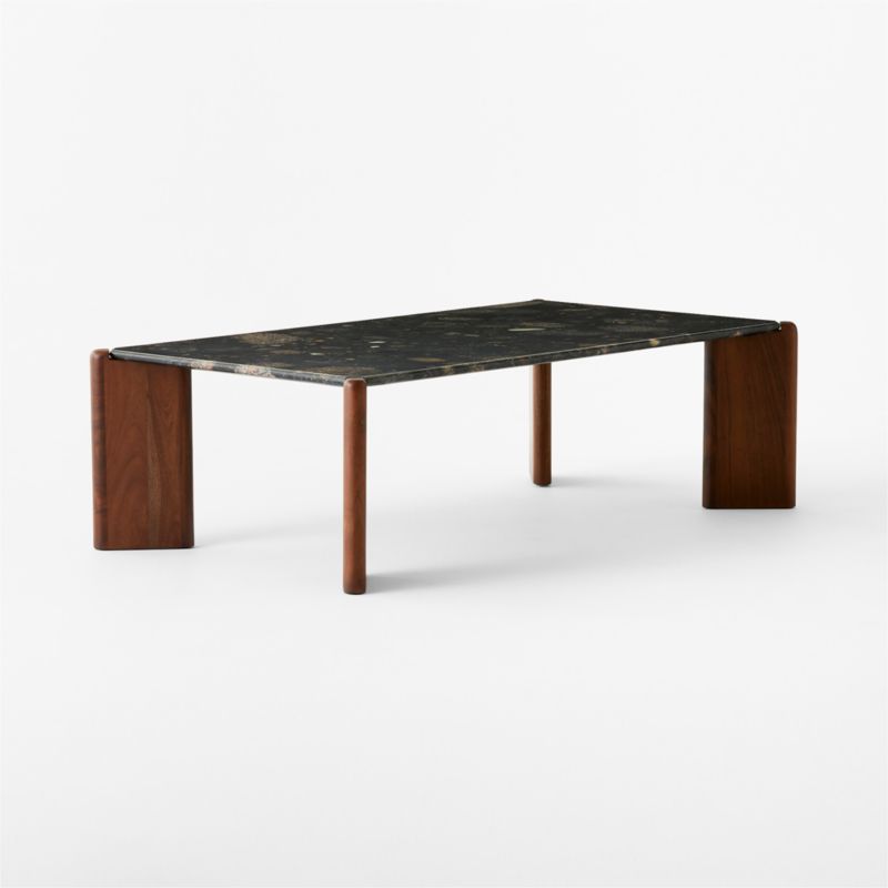 Santoro Rectangular Black Marble Coffee Table - image 5 of 9