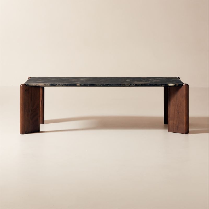 Santoro Rectangular Black Marble Coffee Table - image 0 of 9