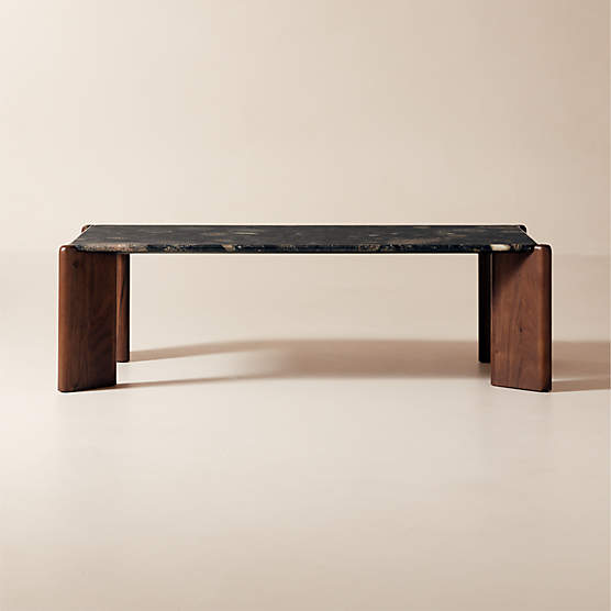 Santoro Rectangular Black Marble Coffee Table