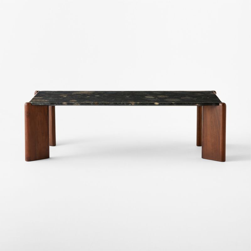 Santoro Rectangular Black Marble Coffee Table - image 4 of 9