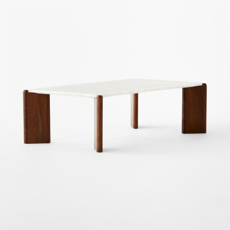 Santoro Rectangular White Quartz Coffee Table - image 3 of 7