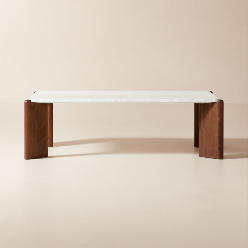 Santoro Rectangular White Quartz Coffee Table - image 0 of 7