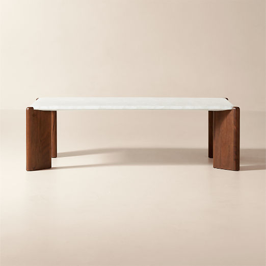 Santoro 53" Rectangular White Quartz Coffee Table