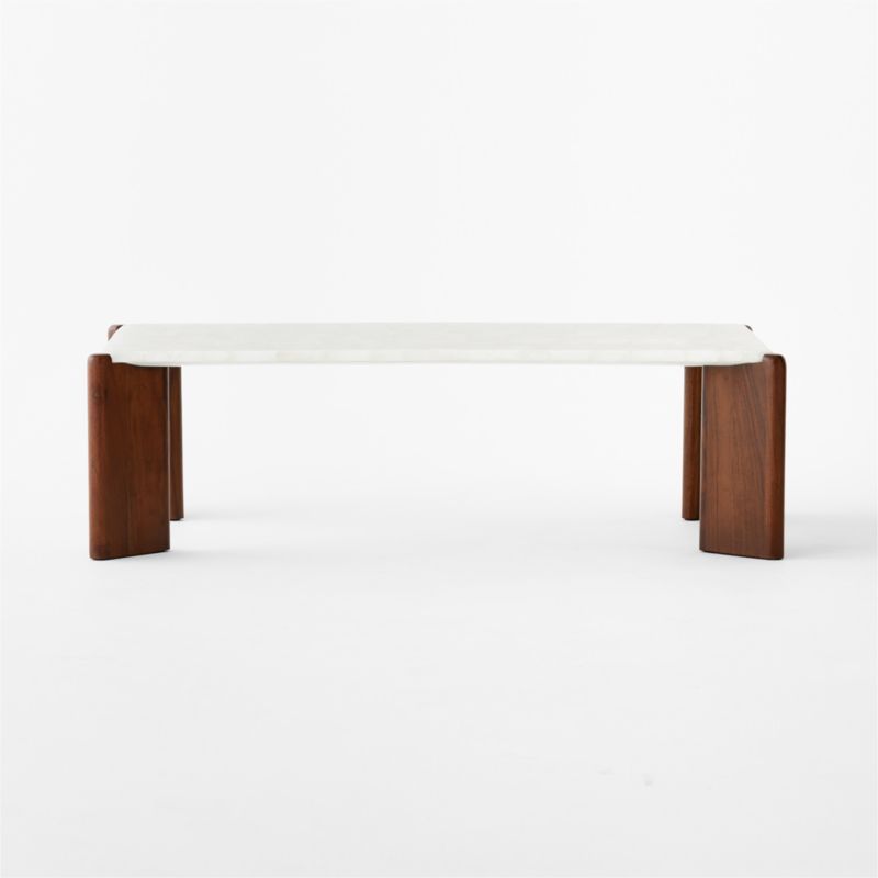 Santoro Rectangular White Quartz Coffee Table - image 2 of 7