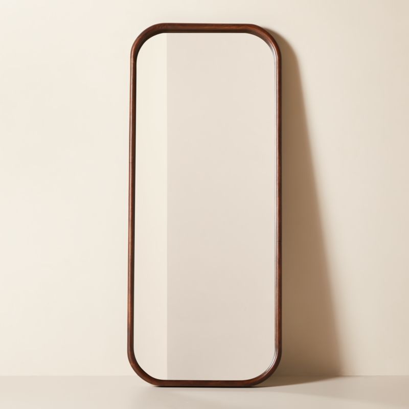 Viewing product image Saone Acacia Wood Full-Length Floor Mirror 32"X76" - image 1 of 5