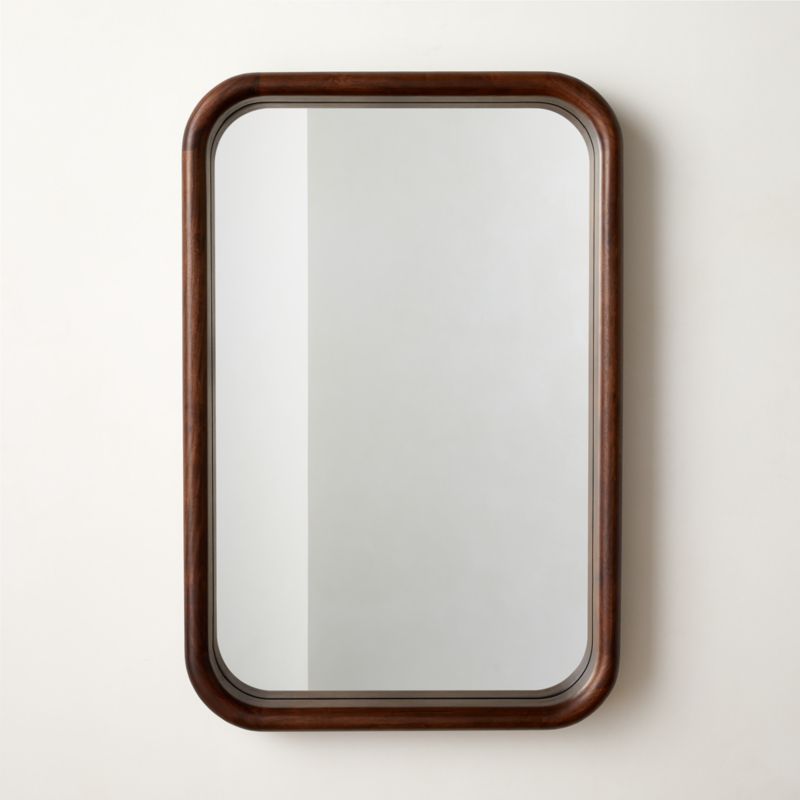 Viewing product image Saone Acacia Wood Rectangular Wall Mirror 24"X36" - image 1 of 6