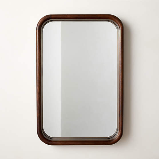 Saone Acacia Wood Rectangular Wall Mirror 24"X36"