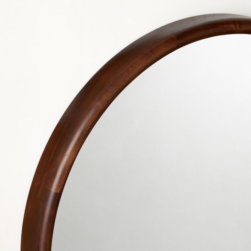 Saone Acacia Wood Round Wall Mirror 36" - image 4 of 6