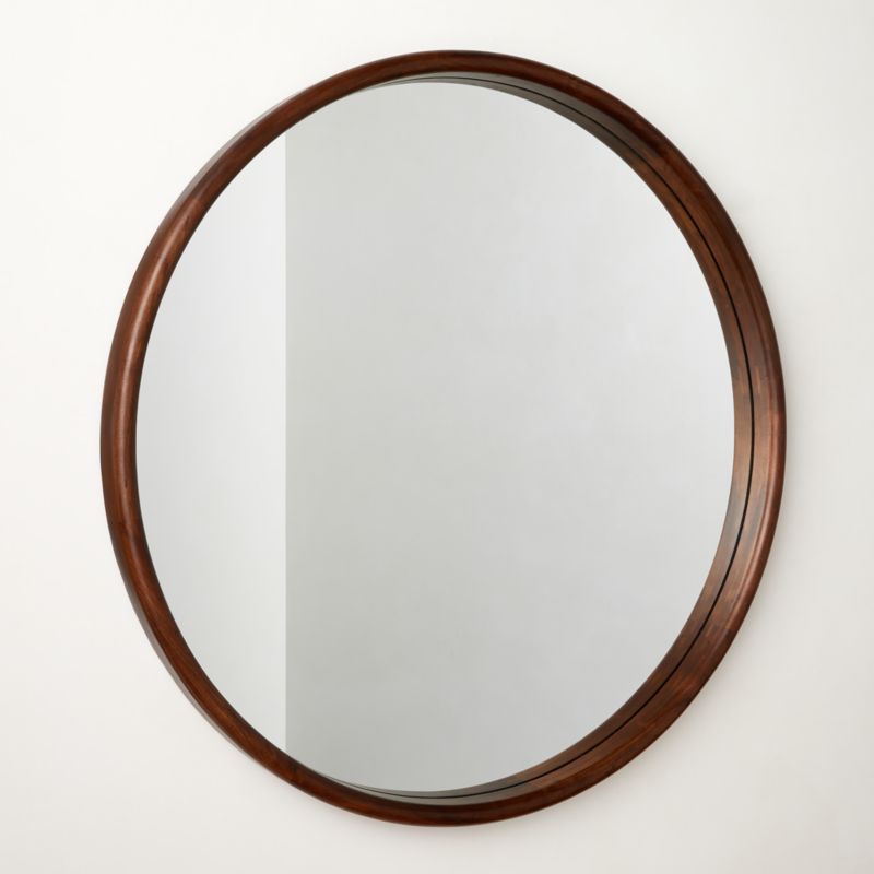 Saone Acacia Wood Round Wall Mirror 48" - image 3 of 6