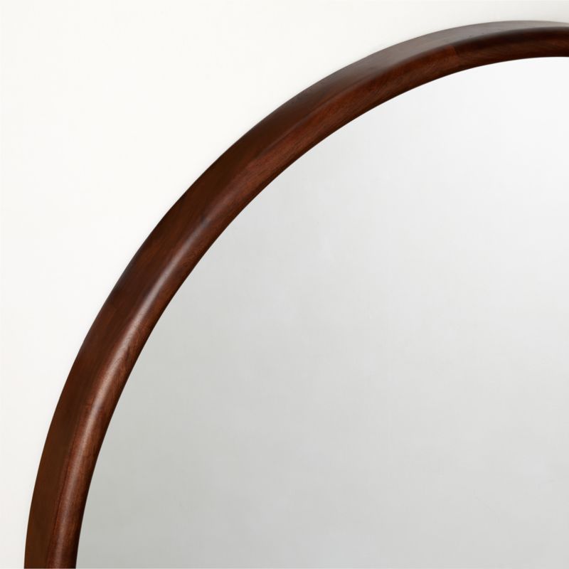 Saone Acacia Wood Round Wall Mirror 48" - image 4 of 6