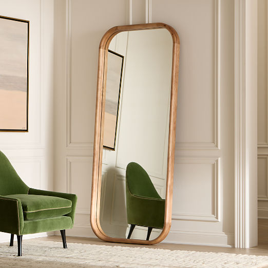 Saone Ash Wood Full-Length Floor Mirror 32"x76"