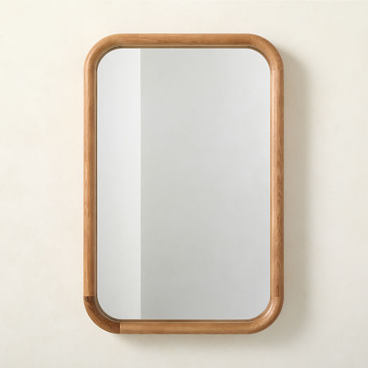 Saone Ash Wood Rectangular Wall Mirror 24"x36"