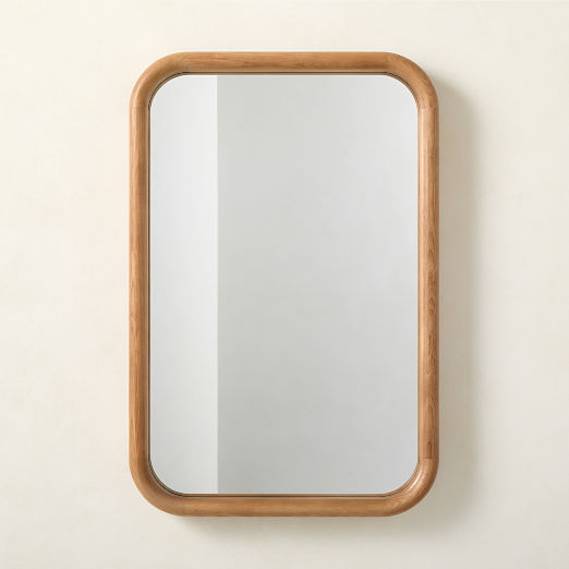 Saone Ash Wood Rectangular Wall Mirror 24"x36"