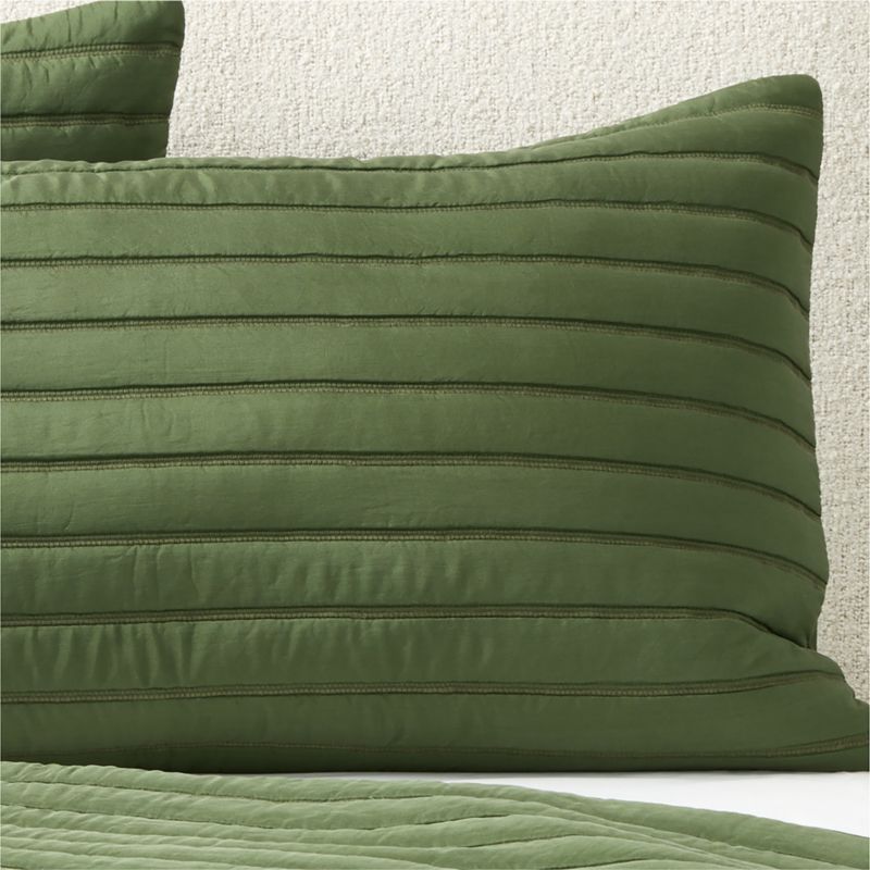 Saracino Silk Green Standard Pillow Shams Set of 2 - image 2 of 5