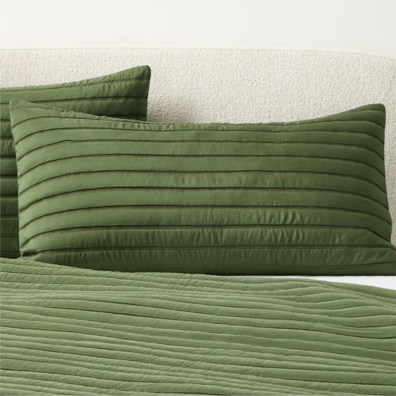 Saracino Silk Green King Pillow Shams Set of 2 - image 0 of 5