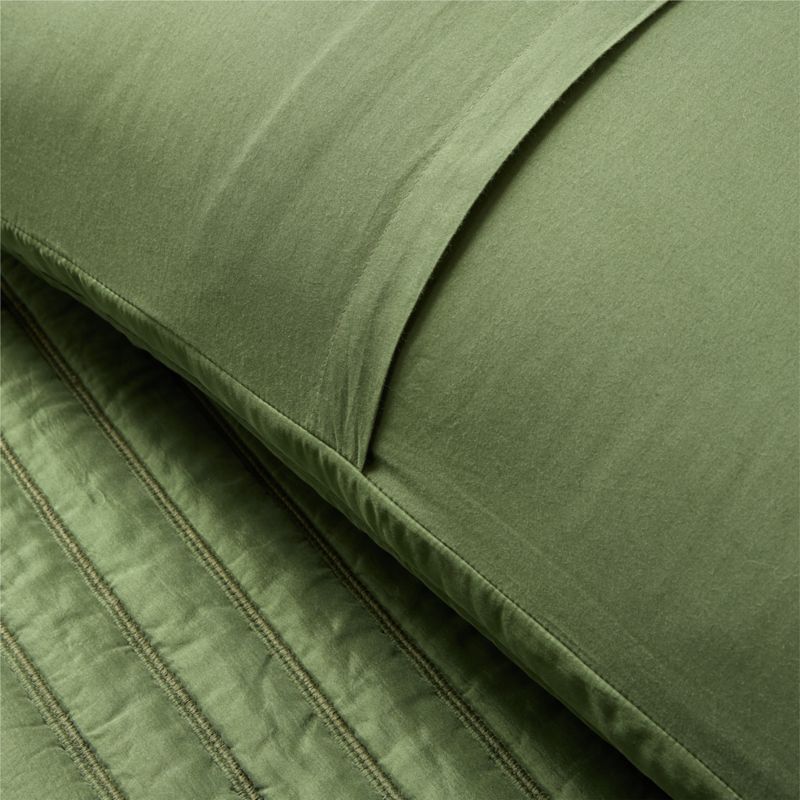 Saracino Silk Green Standard Pillow Shams Set of 2 - image 3 of 5