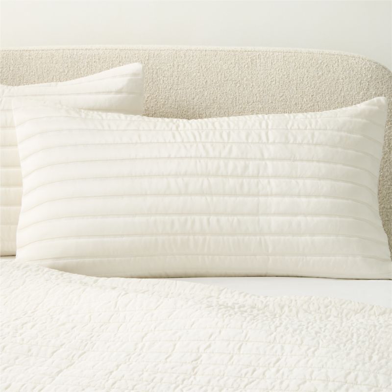 Saracino Silk White King Pillow Shams Set of 2 - image 0 of 5