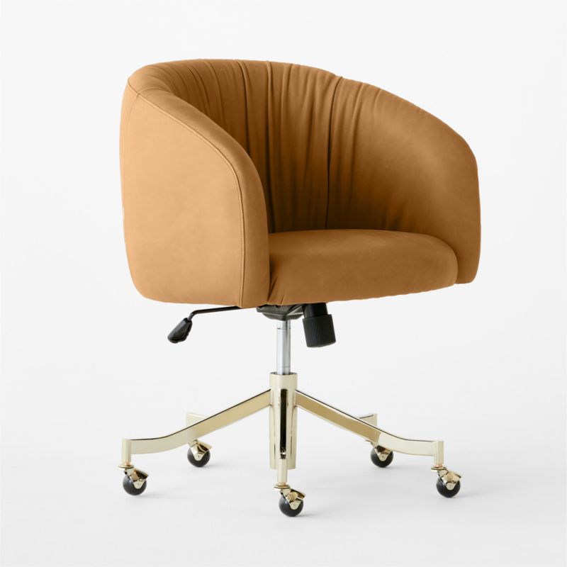 Saroy Brown Leather Office Chair - image 3 of 7