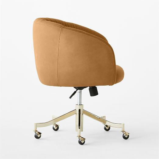 Saroy Brown Leather Office Chair