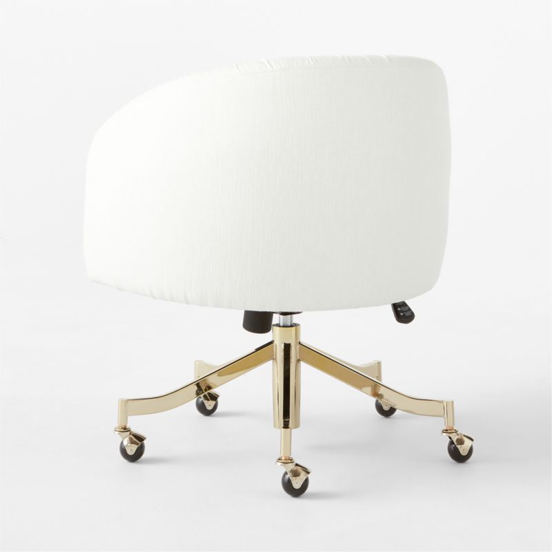 Saroy Ivory Upholstered Office Chair - image 5 of 7