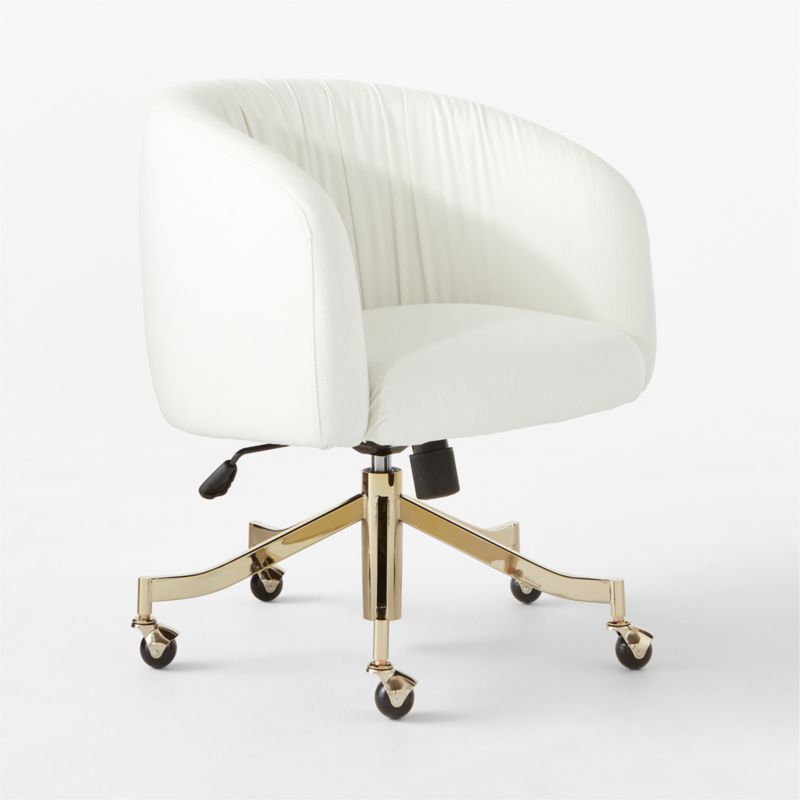 Saroy Ivory Upholstered Office Chair - image 3 of 7