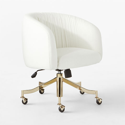 Saroy Ivory Upholstered Office Chair