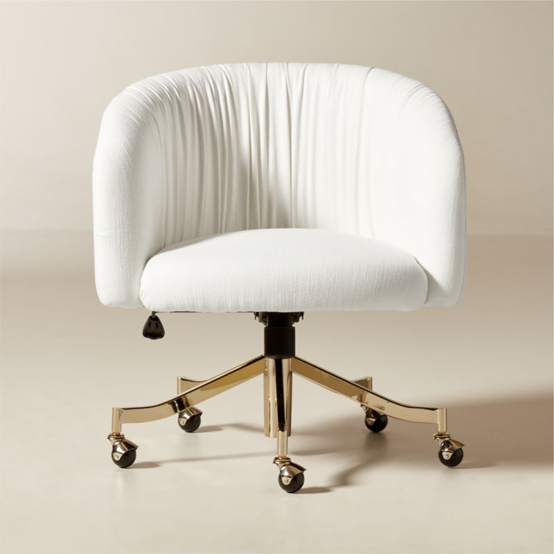 Saroy Ivory Upholstered Office Chair - image 0 of 7