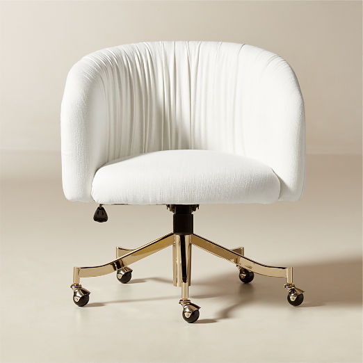 Saroy Ivory Upholstered Office Chair