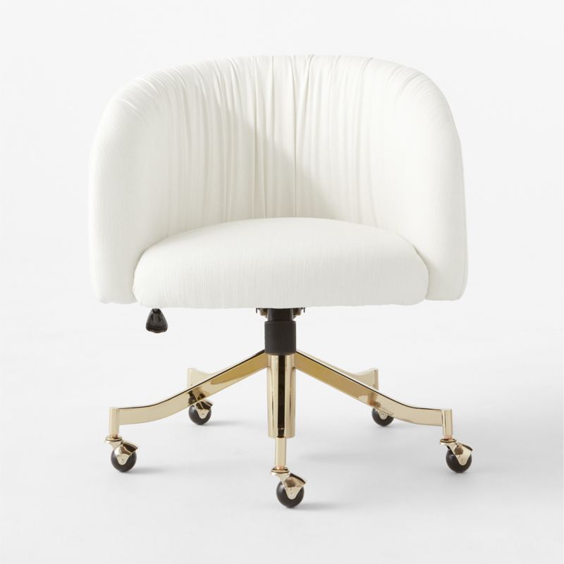 Saroy Ivory Upholstered Office Chair - image 2 of 7