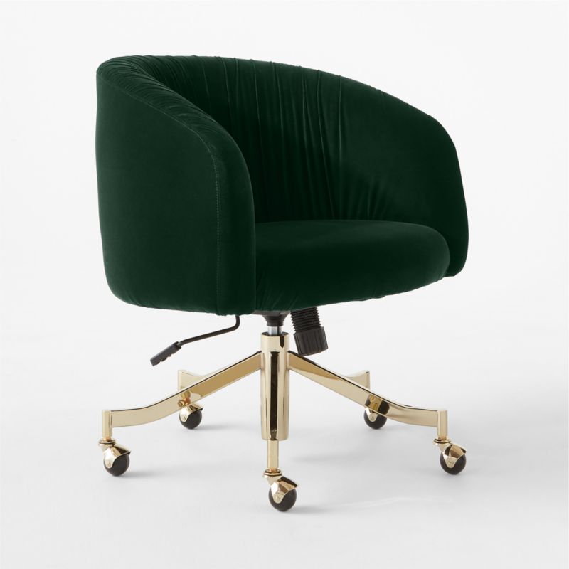 Saroy Teal Velvet Office Chair - image 4 of 8