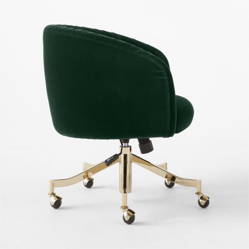 Saroy Teal Velvet Office Chair - image 5 of 8