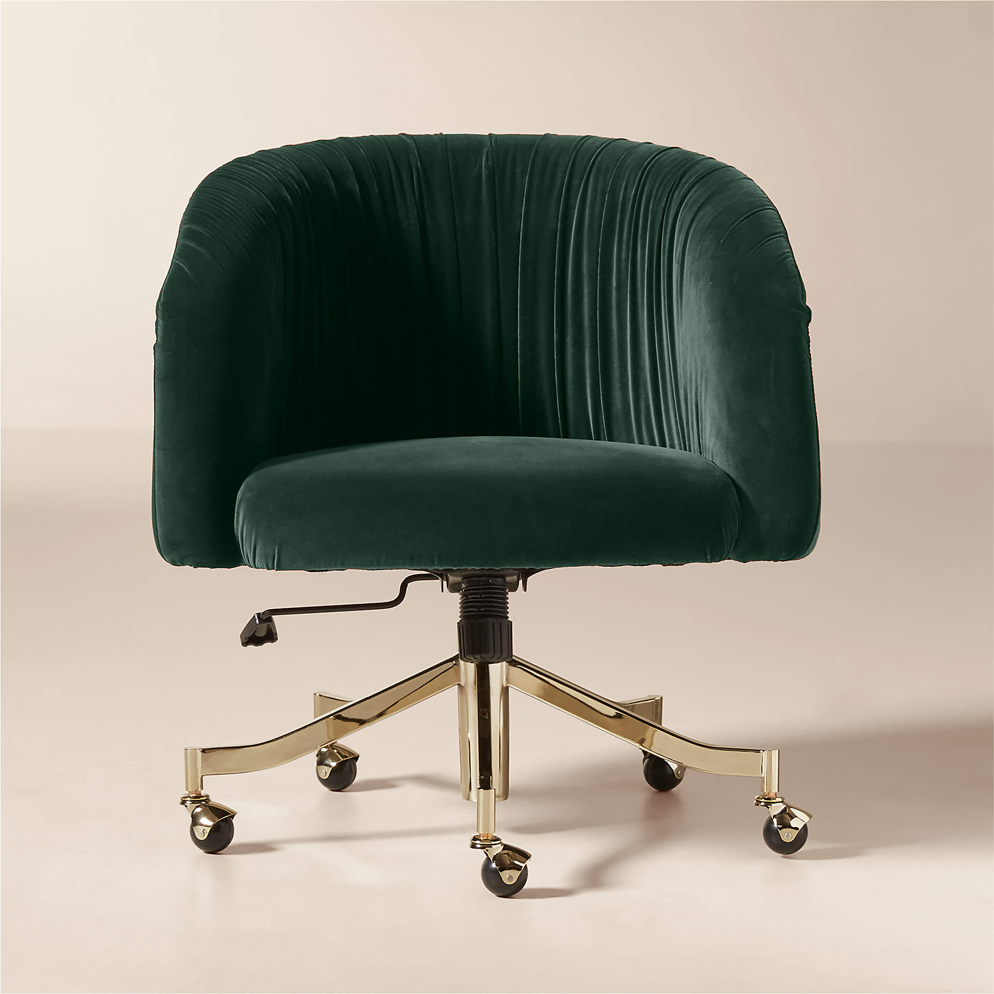 Saroy Teal Velvet Office Chair CB2
