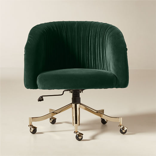 Saroy Teal Velvet Office Chair