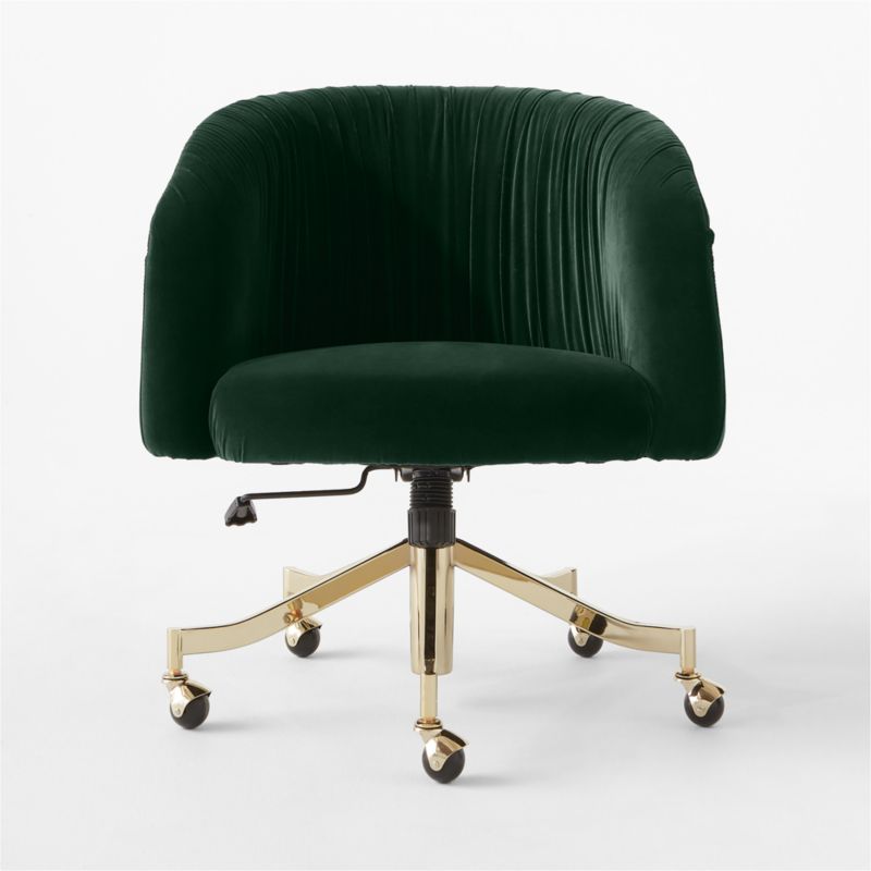 Saroy Teal Velvet Office Chair - image 3 of 8