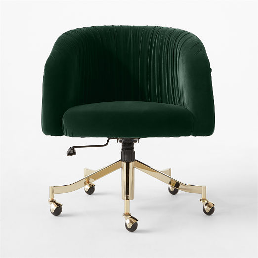 Saroy Teal Velvet Office Chair